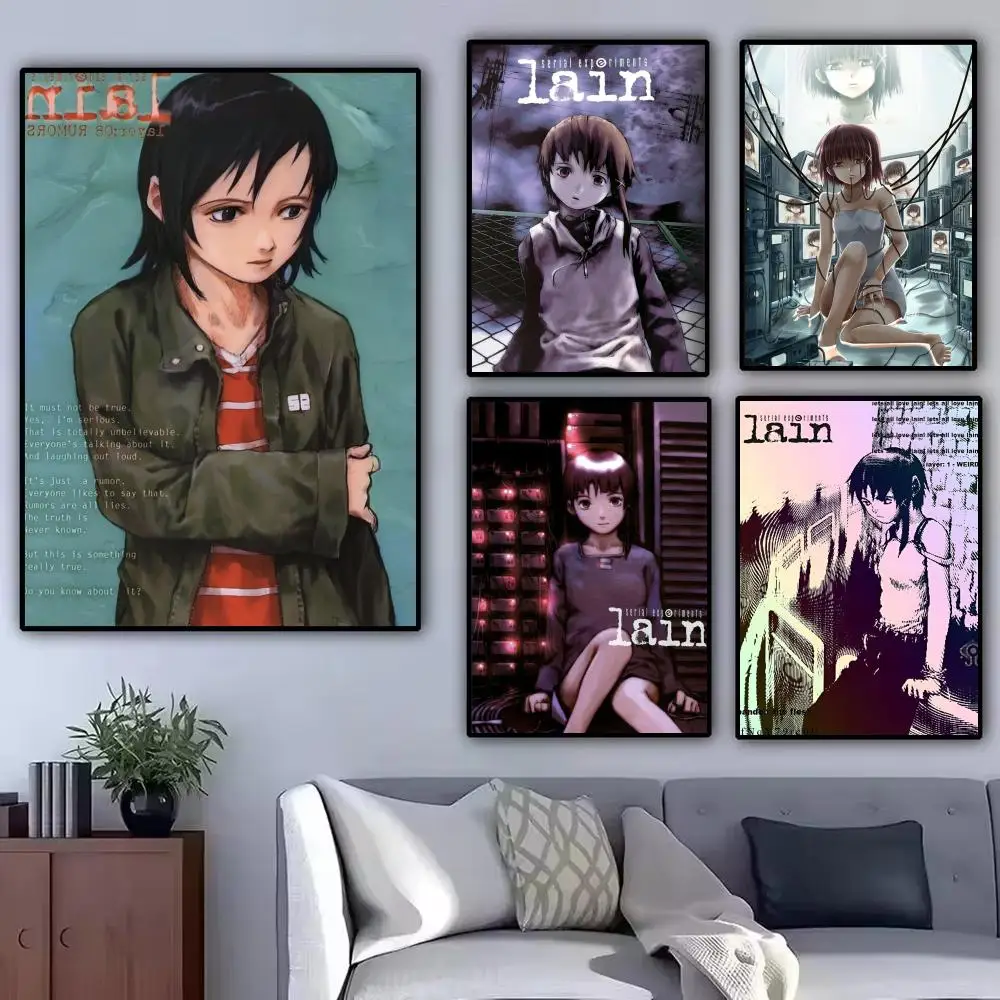 1PC S-Serial Experiments Lain Painting Calligraphy Modern Canvas Poster Wall Art Aesthetic Bedroom Decor for Cafe Home Gift