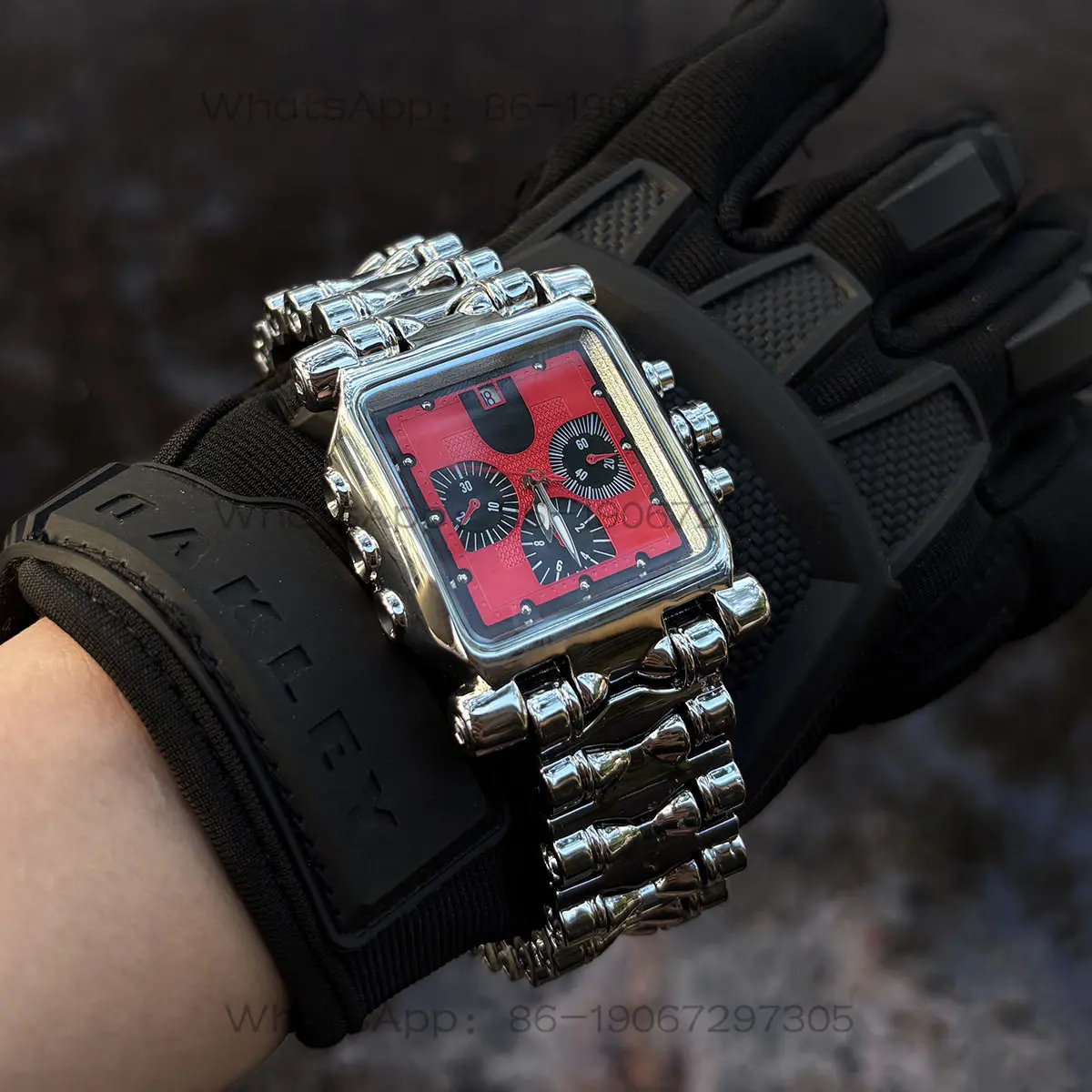 5WWW Popular spot y2k square large dial men's watch steel belt multi-function trend high-value watch