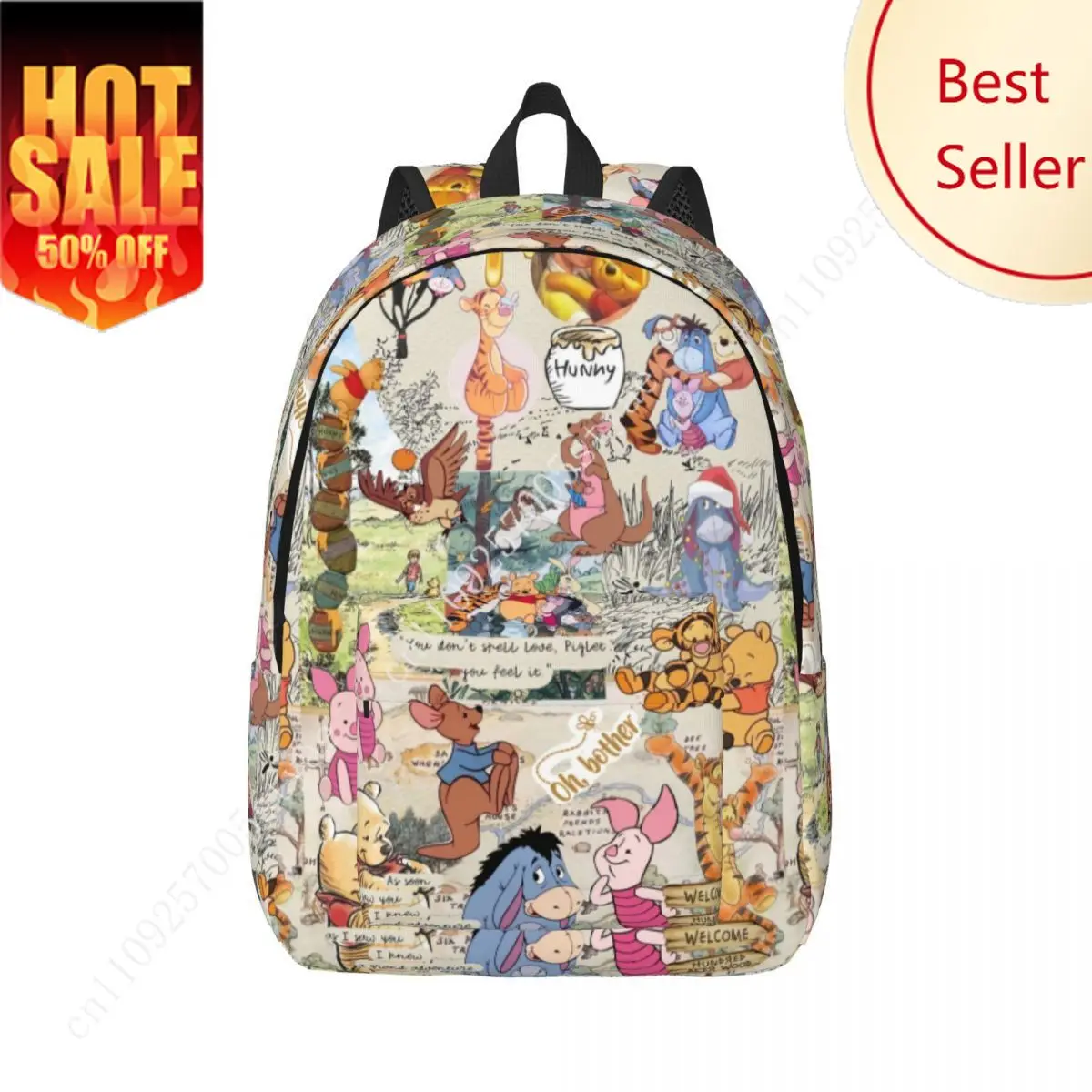 

Custom My Friends Tigger Pooh Canvas Backpack for Men Women College School Student Bookbag Fits 15 Inch Laptop Bags