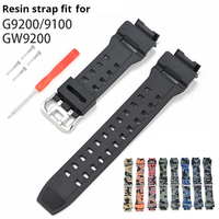 Resin Strap for Casio G-shock G-9200/9100 GW-9200/9101/9102/9110/9125 Men Sport Waterproof TPU Watch Band with Screws tools