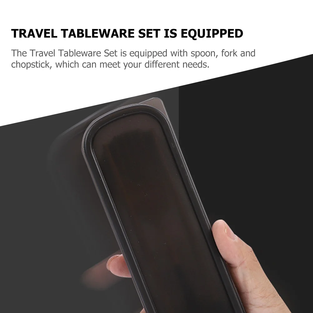 

1Set Portable Tableware Set Spoon Fork Chopsticks Polished Surface Travel Utensil Kit with Case Outdoor Camping Dinnerware