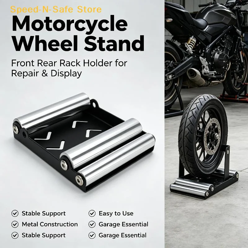 Portable Motorcycle Tire Cleaning Stand Universal Tyre Wash Bracket Easy to Install for Home Garage Motorbike Care