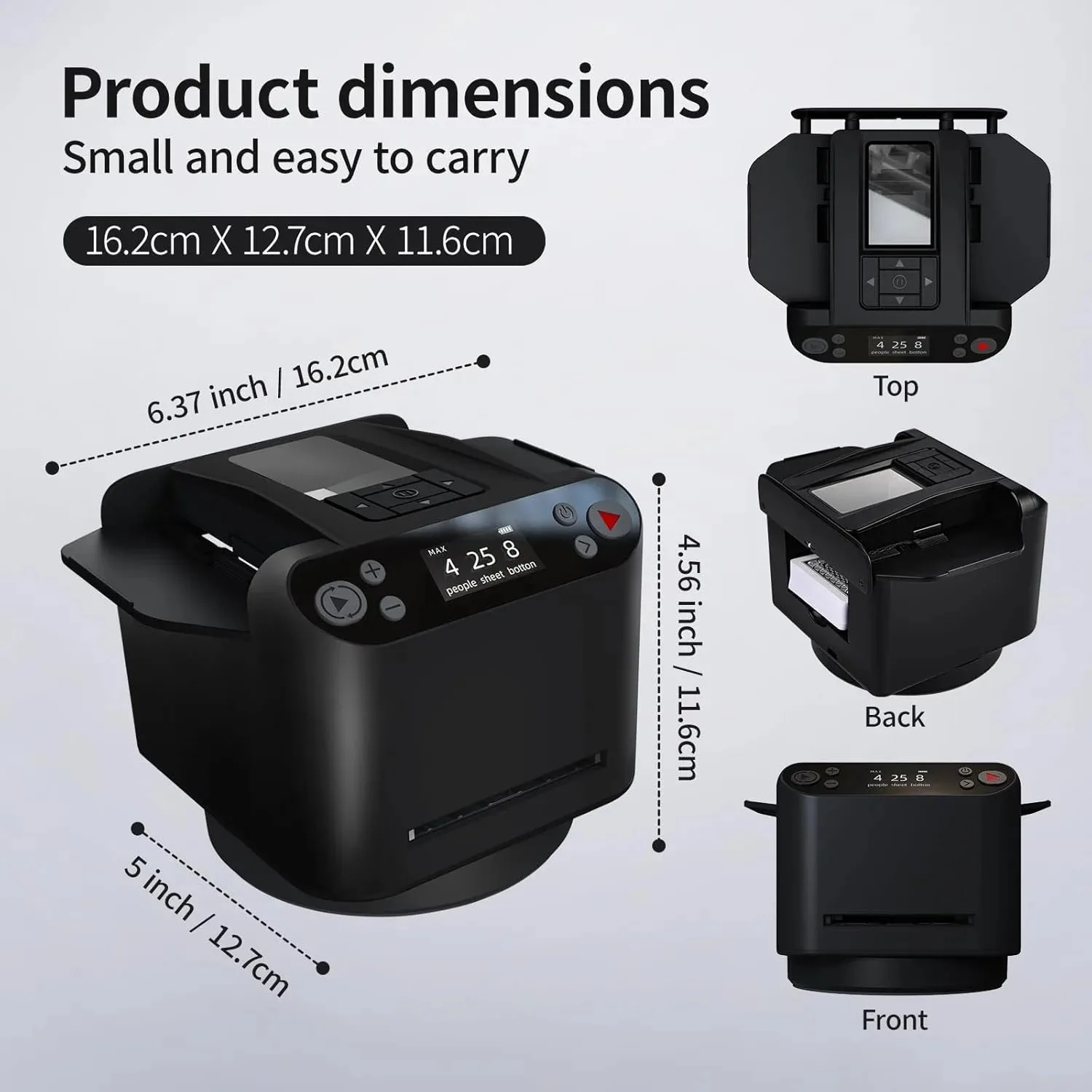 360° Automatic Card Dealer Machine 2-in-1 Poker Dispenser Rechargeable Casino Playing Card With 4 Bid Buttons Poker Device