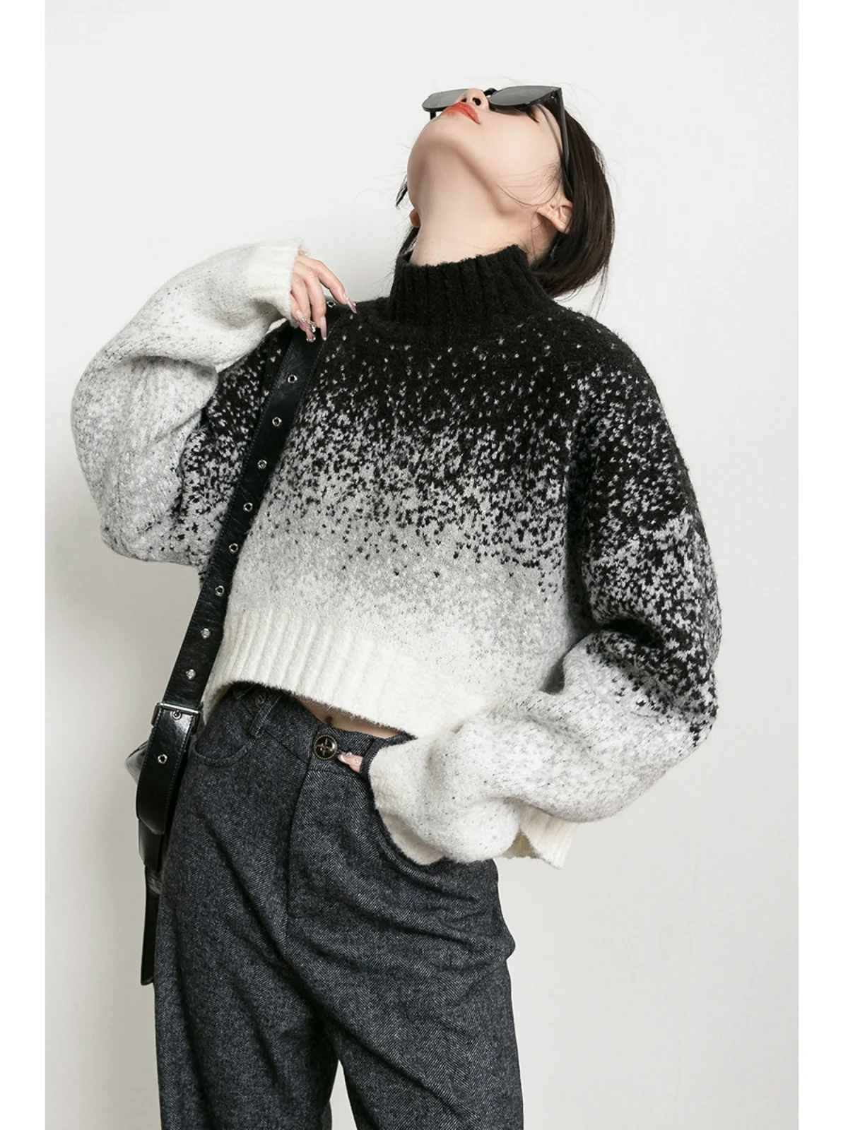 

aduated Color High Collar ort Loose Thi Women's Sweater Spring Summer New Sle Base Layer Clothing Commute Sle