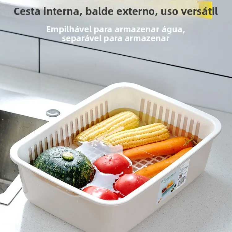 kitchen-plastic-double-layer-hollow-rectangle-fruit-storage-basket-drainage-basket-vegetable-washing-basket-style-design