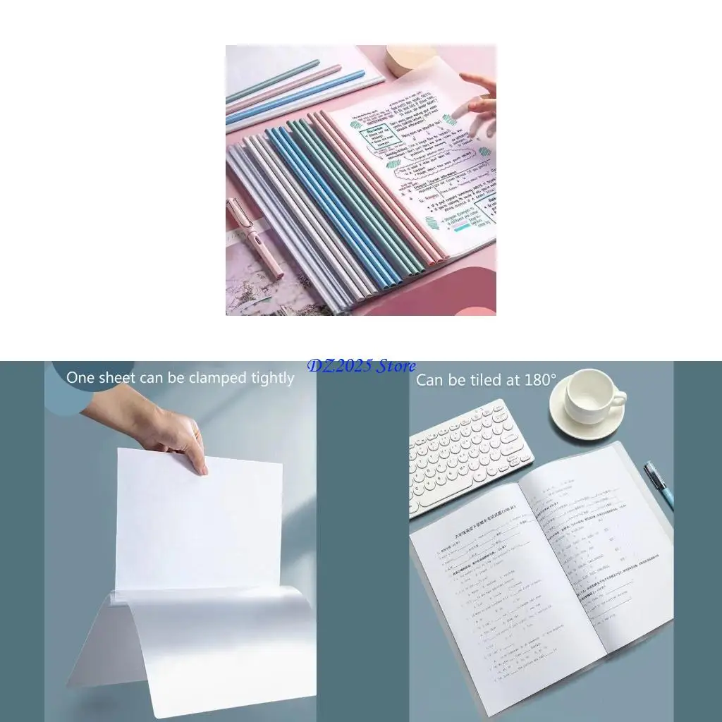 Q6rc 10pcs pasta colorida fixador para organizar arquivos escritório documentos teste escolar