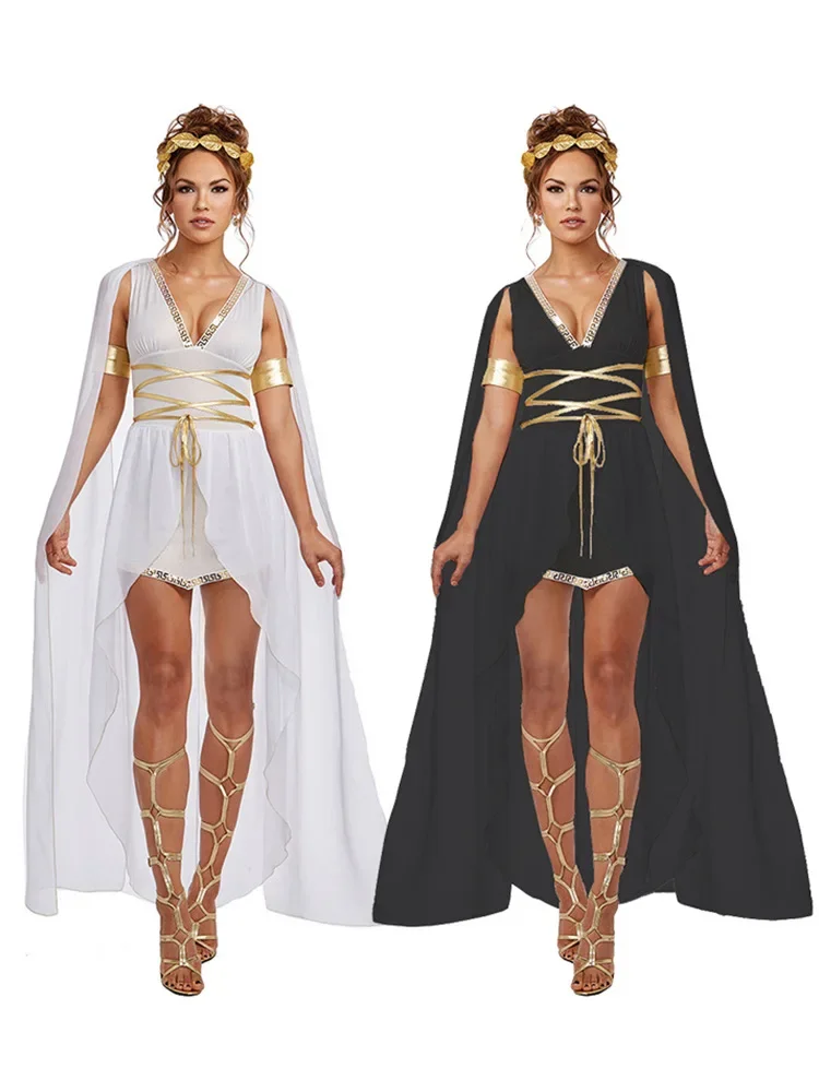 Adult Women Ancient Greek Roman Warrior Princess Cosplay Costume Egyptian Cleopatra Costumes Halloween Fancy Dress