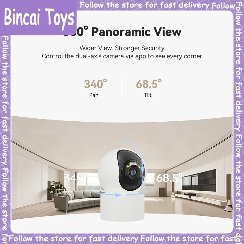 Genuine Yoosee B31-S AI Security Camera 2K 3MP 360° WiFi6 Auto Tracking Full Color Night Vision Two-way Audio Onvif 256GB SD