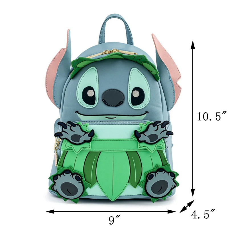 Disney PU Leather Women Backpack Cartoon Chocolate Mickey Hawaii Ice Cream Stitch Baby Yoda Brand Handbag For Girls Shoulder Bag