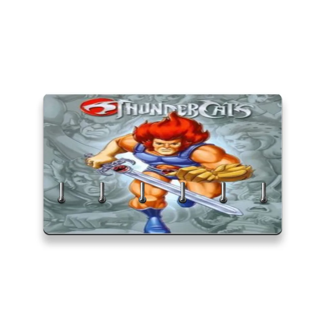 Thundercats Cartoon Key Holder Hooks Organizer Rack Wall Mounted Decor for Entryway Front Door Kitchen Hallway Garage