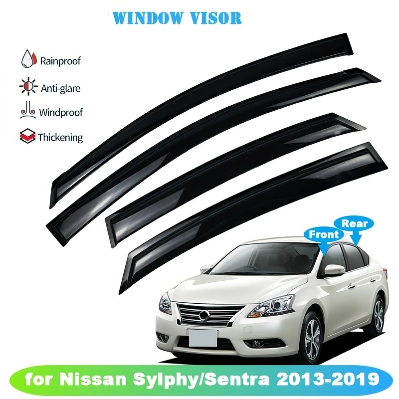 Kompatibel mit NISSAN Sylphy/Sentra Modellen von 2013 bis 2019. Dieser Sonnenschutz-Regenschutz dient als Fensterschutz.