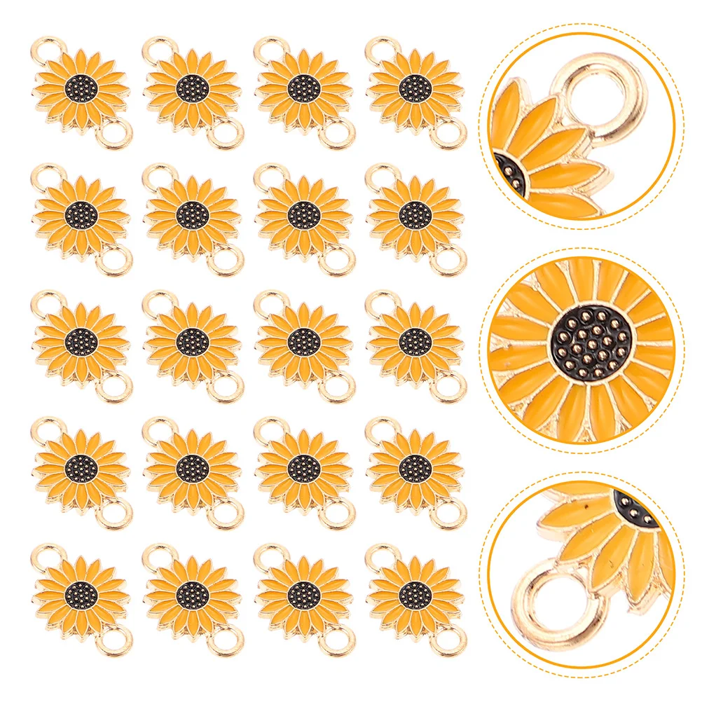 

30 Pcs Daisy Accessories Flower Charm DIY Jewelry Pendants Hanging Decor Material Keychain Charms Alloy