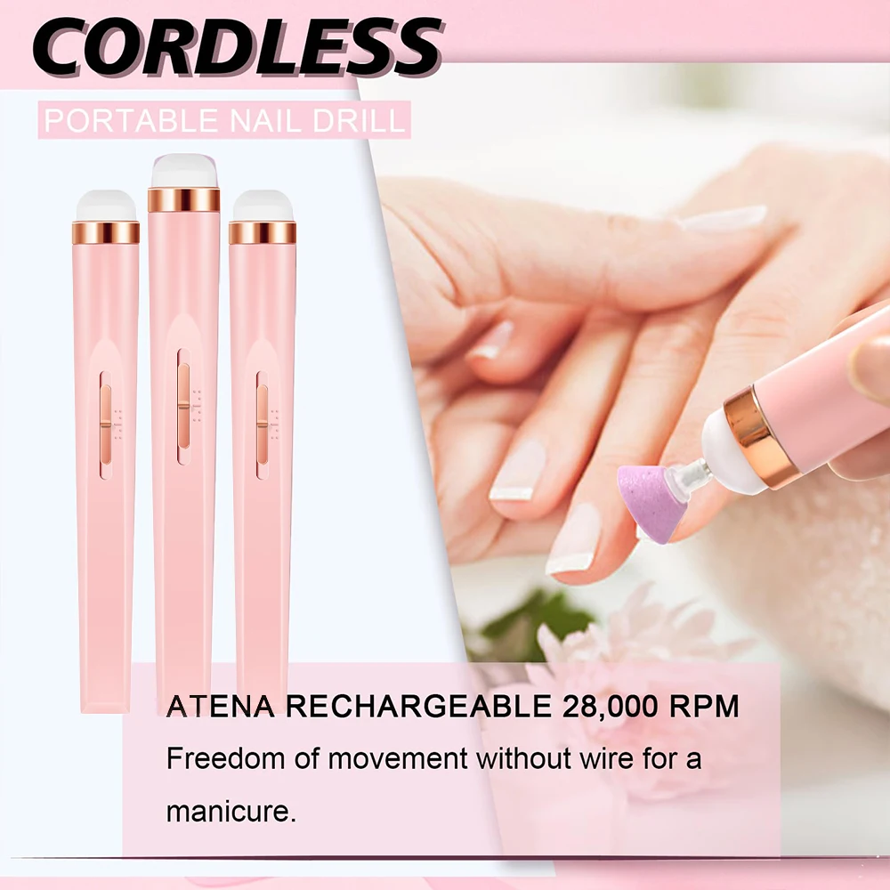 LULAA juego de manicura portátil, conjunto completo de herramientas profesionales de manicura y pedicura para exfoliación y pulido para salón de uñas