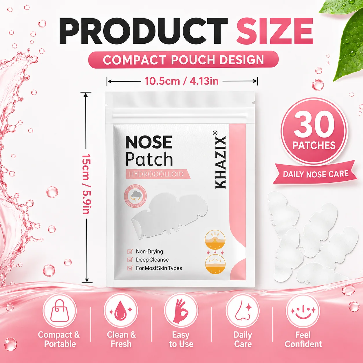30PCS Nose Patch, Deeply Cleansing And Rejuvenating Nose Skin, Unclogging Pores, For Smooth And Clear Nose Skin