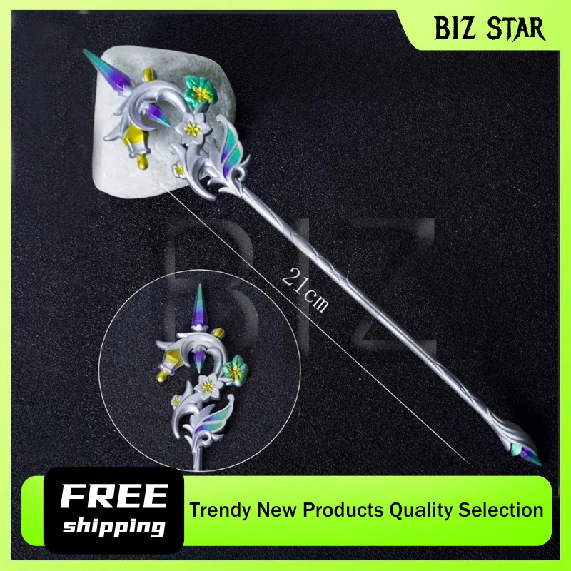 21 سنتيمتر/8.27in Genshin تأثير لعبة الطرفية المعادن فرك مصابيح أنيقة سلاح معدني نماذج سبائك الحرف اليدوية الحلي مجموعات #1