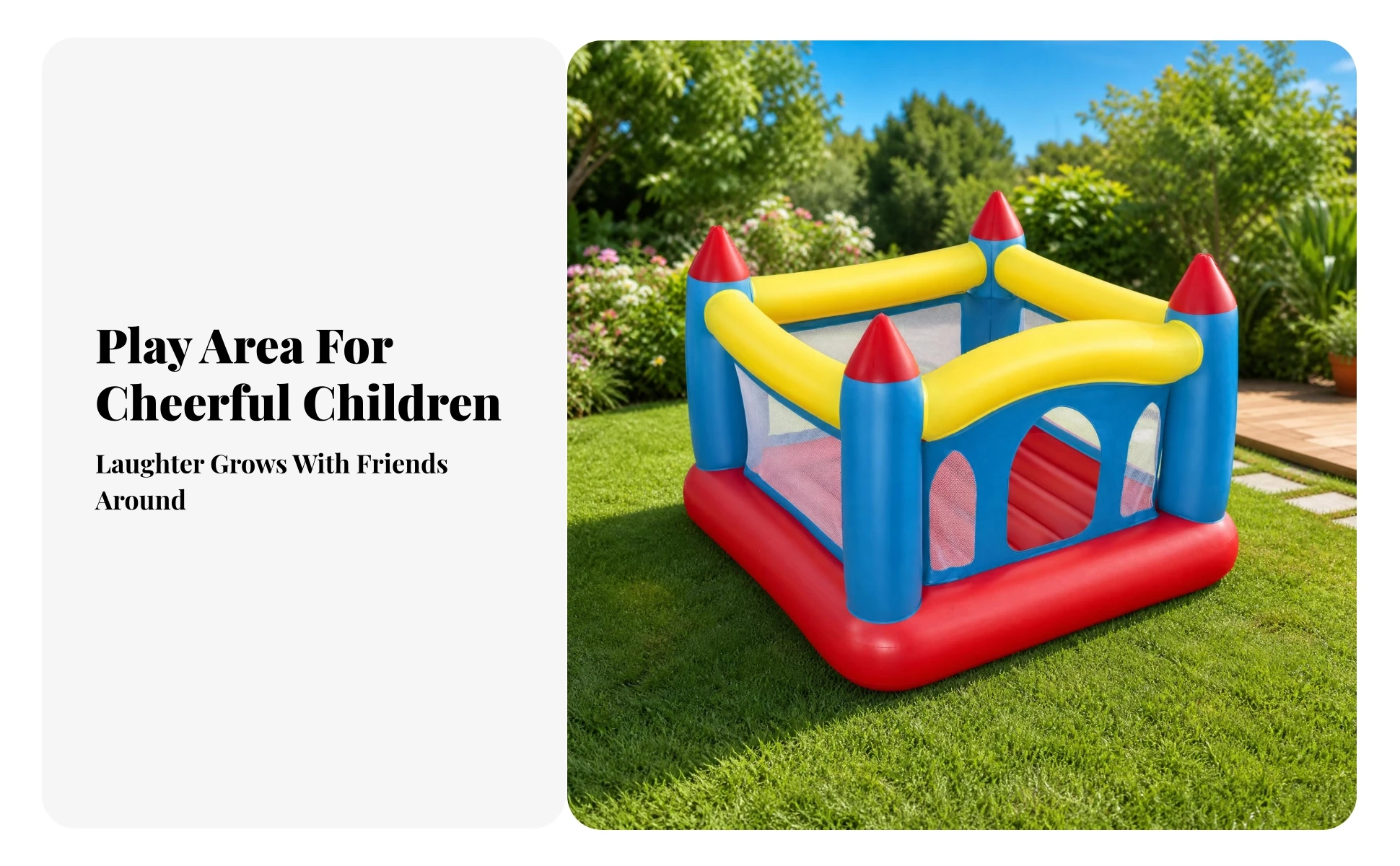 Arched Openings Inflatable Jump House Castle-Style Jump House Easy to Set up Inflatable Castle Bouncer for Children