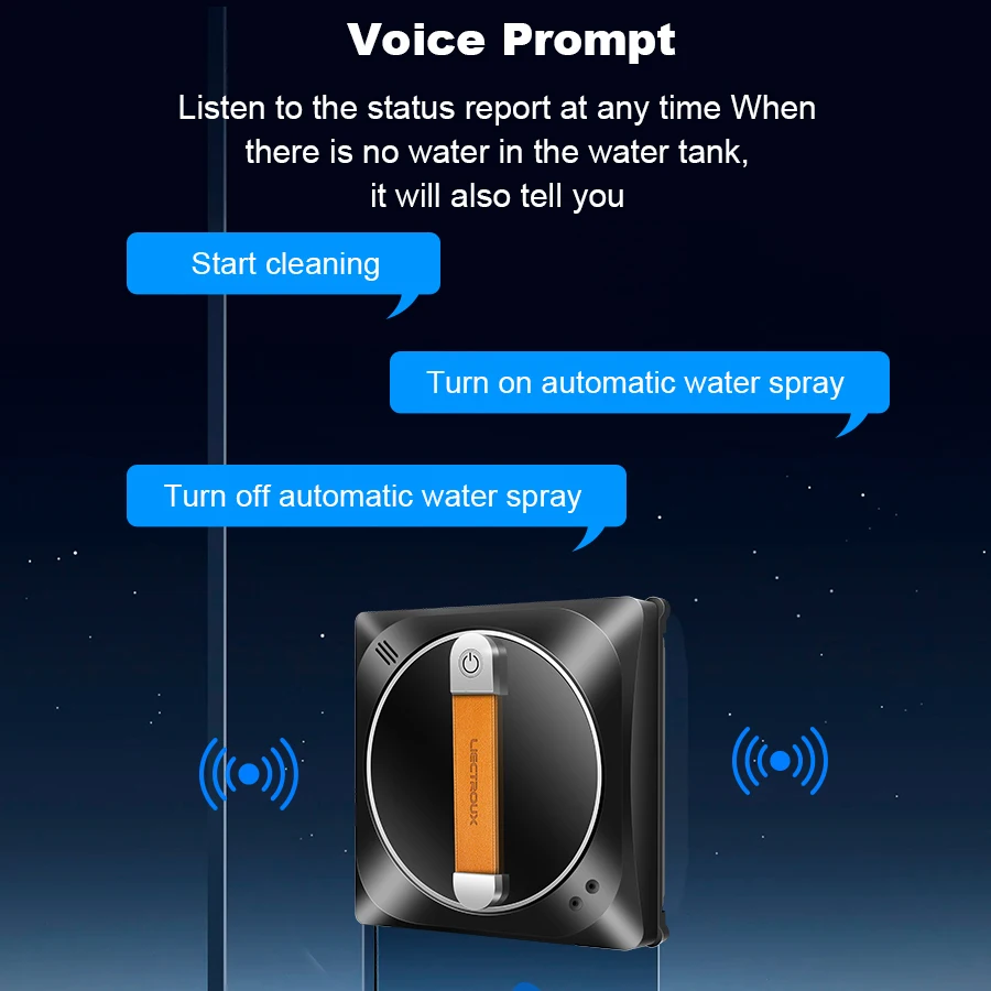 Window Cleaning Robot Liectroux YW910,Double Water Spray,Laser Sensor,Home Floor Windows Robot Vacuum Cleaner,App&Remote Control