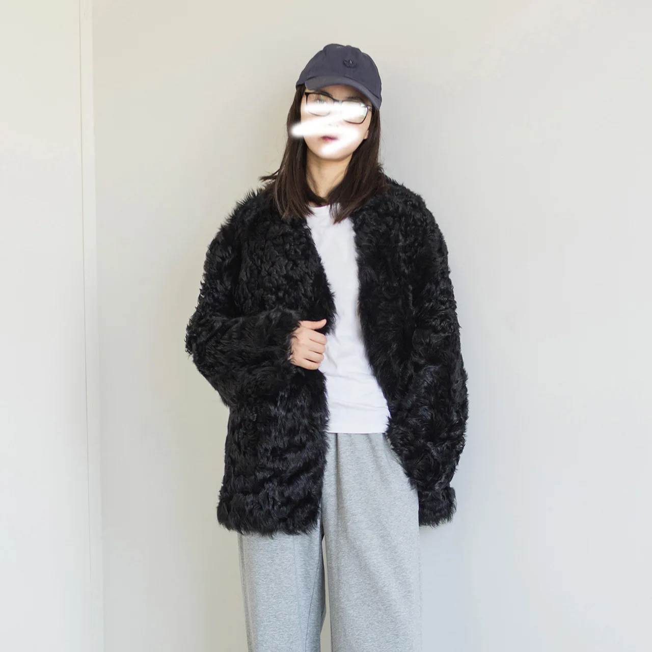 UMI MAO جديد الفراء معطف الفرو الحقيقي المرأة توكا الفراء الأسود المتكاملة المرأة الجولة الرقبة منتصف طول معطف فام