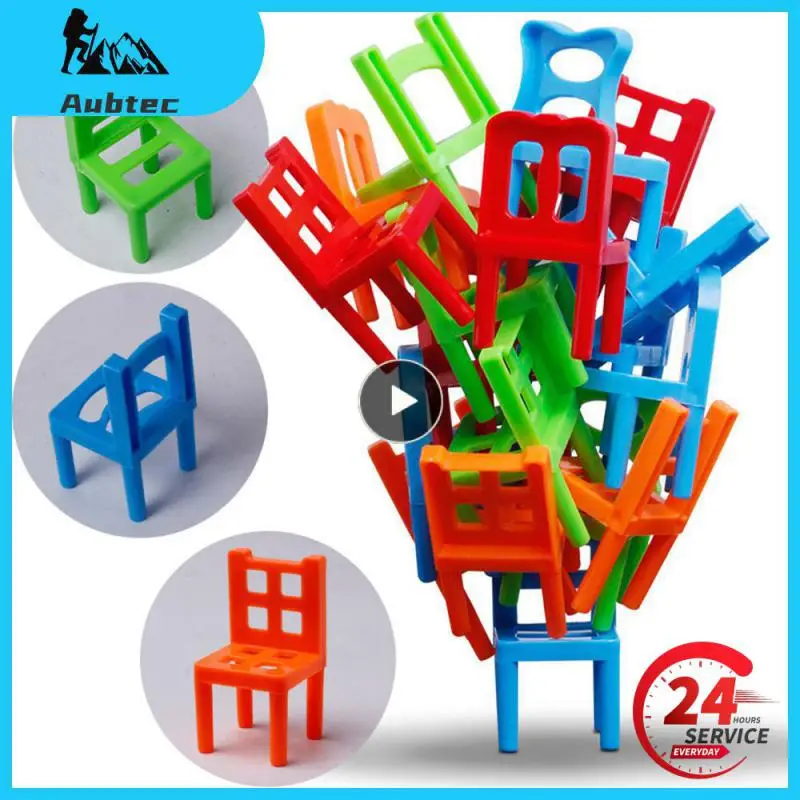 كرسي صغير كتل التوازن لعبة للأطفال ، كتل التجميع البلاستيكية ، كراسي التراص ، التعليمية ، لعبة الأسرة ، تدريب التوازن