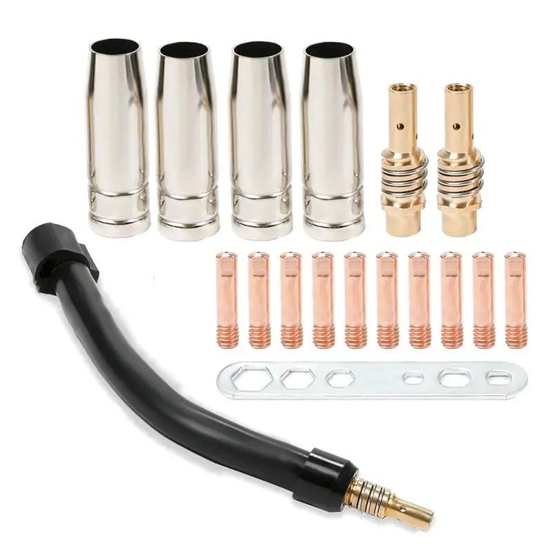 

LLCS-Flexible Mig Welding Neck, Flexible Mig Extension,035Inch M6 Nozzle Holder Diffuser And Guard And Torch Neck For MB15