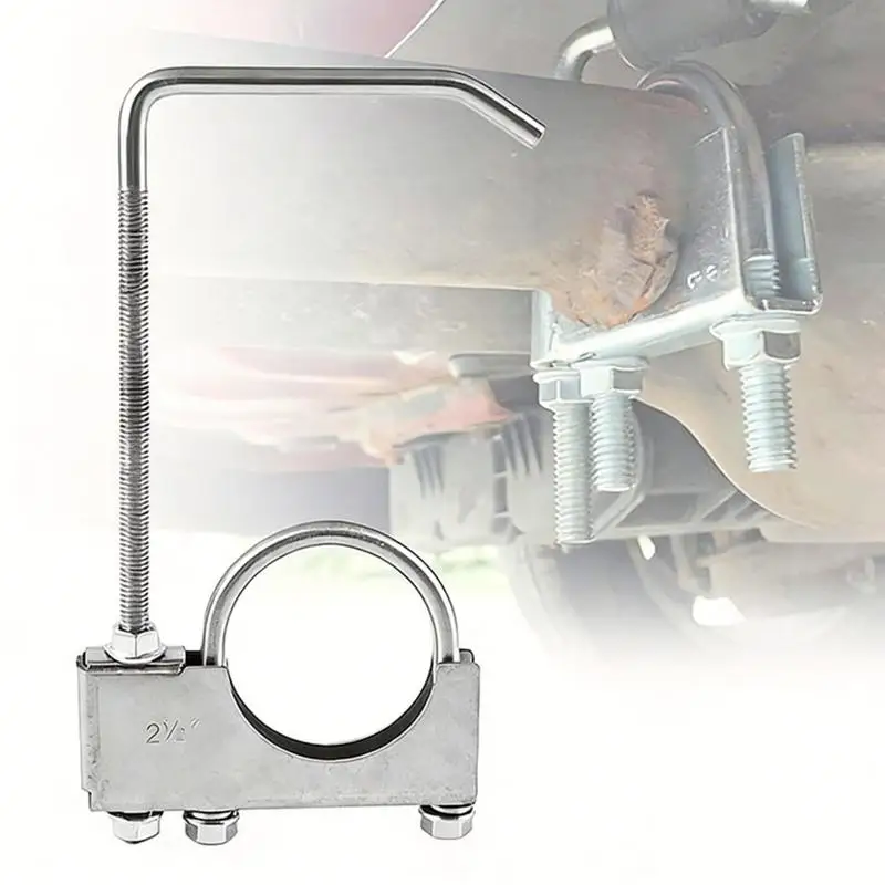 Heavy Duty Exhaust Pipe U Bolt Muffler Clamp Rustproof Stainless Steel for Car Truck Automotive Repair Works