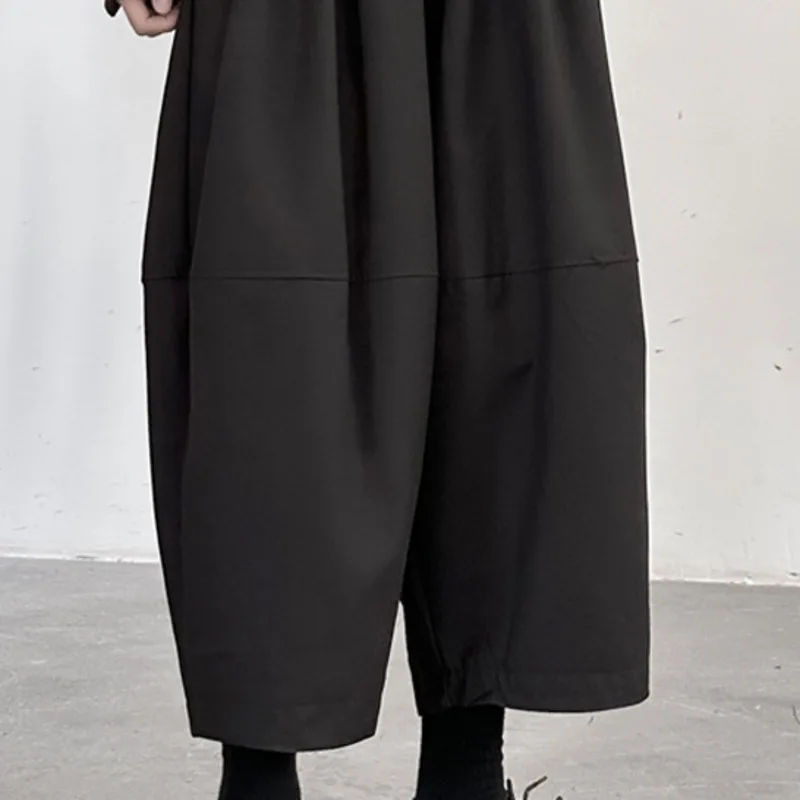 HKSH printemps automne nouvelles femmes sarouel décontracté couleur unie taille élastique plissée polyvalent élégant mode Streetwear HK17546