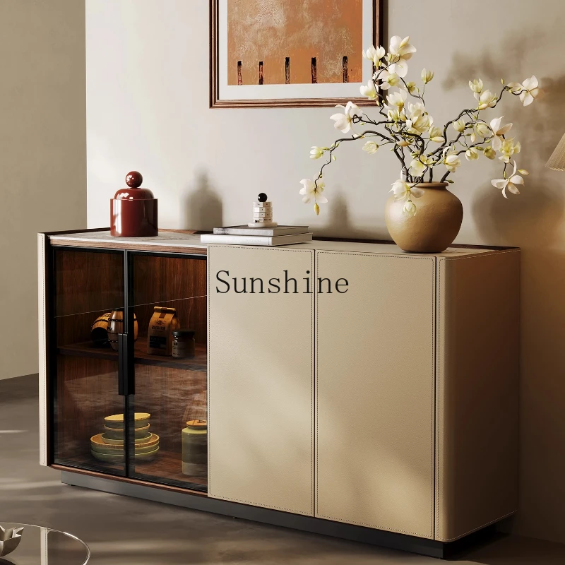 

New dining side solid wood light luxury high-end storage coffee glass wine cabinet