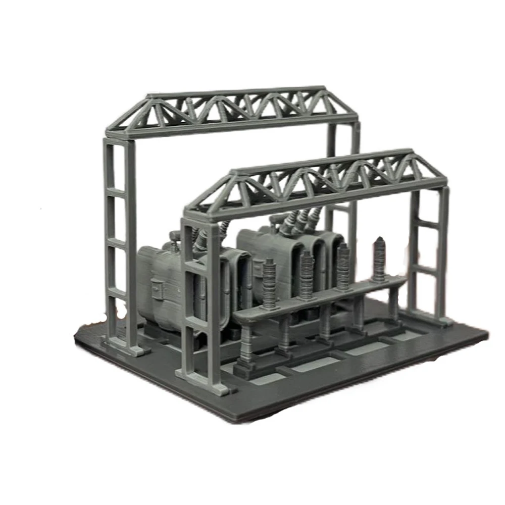 Modelo de subestação de energia diorama em escala n, acessórios de layout ferroviário de construção industrial, kit transformador de subestação elétrica