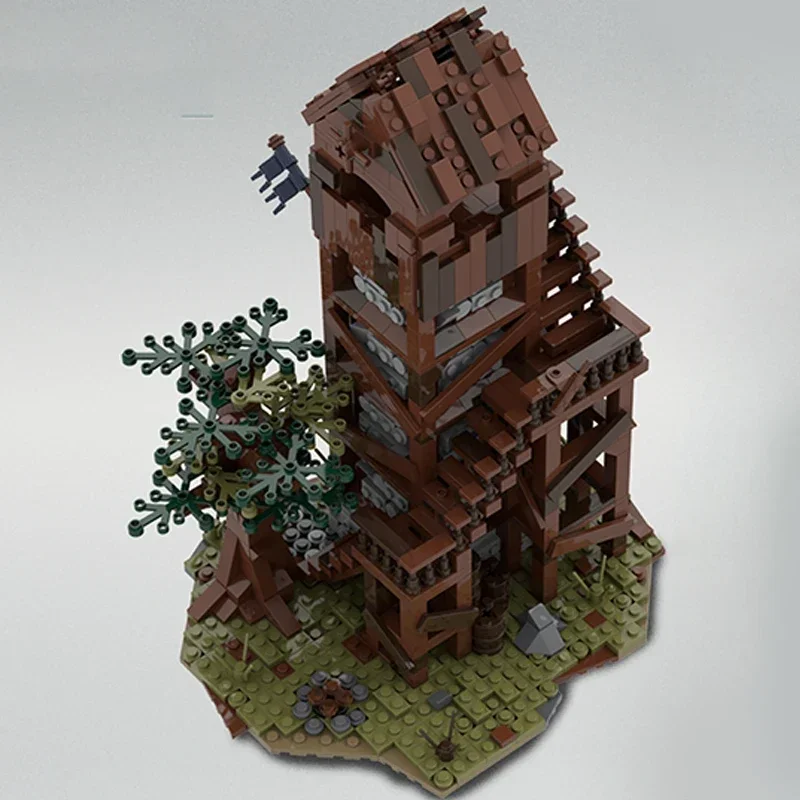 MOC Building Blocks for Children, Modelo Medieval, Patrol Tower, Montagem DIY, Brinquedos de Construção, Presentes de Férias, Tijolos Técnicos