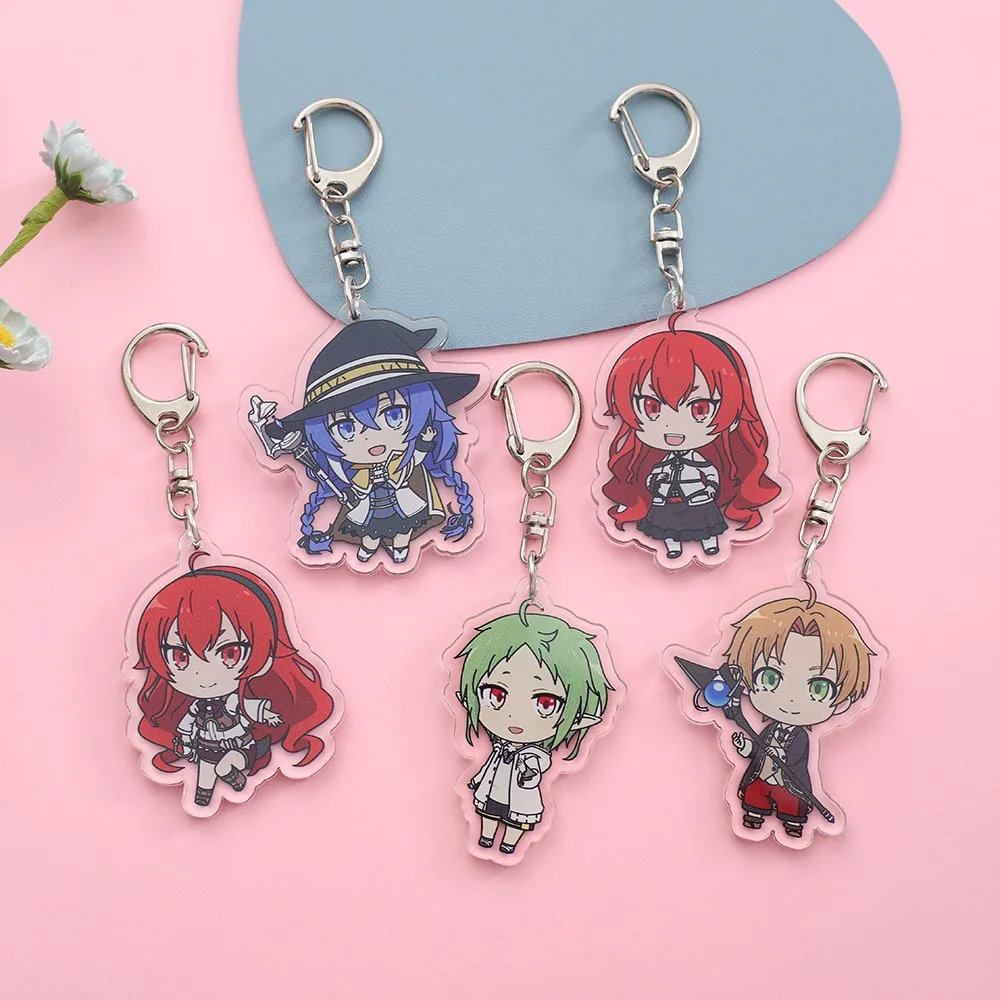 Anime Mushoku Tensei Acrylic keychain accessaries Cartoon Bag Pendant Gift cute bag charm Keyring Friends Fans Gifts