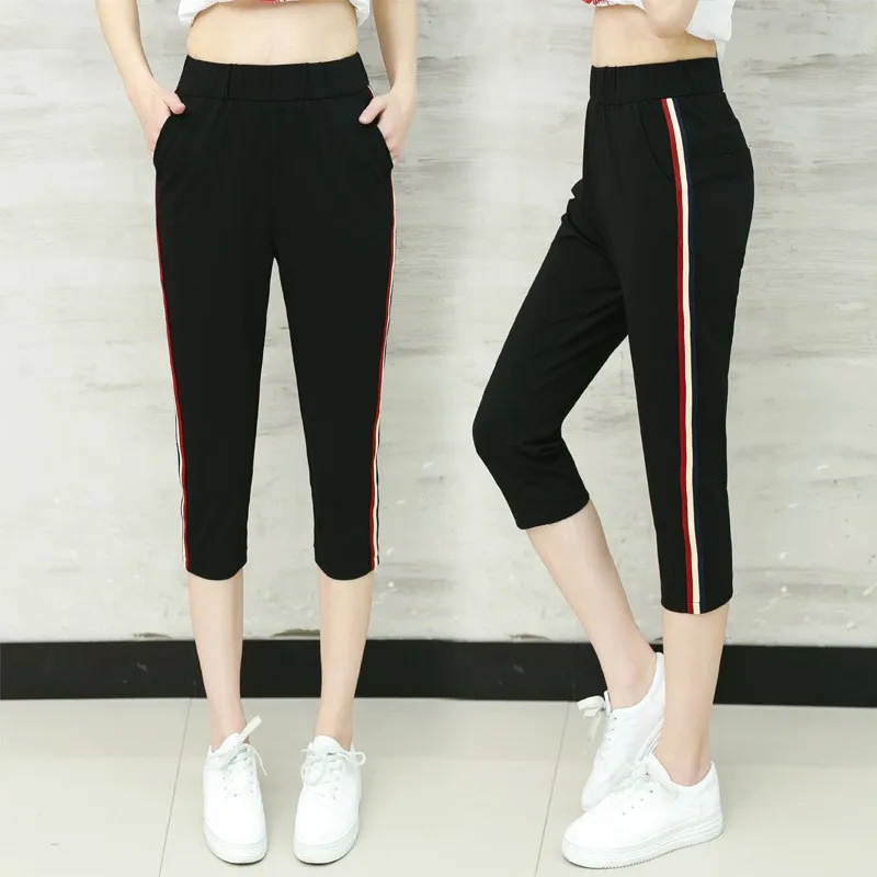 女性のハイウエスト 7 フィート スポーツ パンツ 夏 2023 新しい Sle カジュアル ルーズ フィット 薄い弾性ハーラン カジュアル パンツ
