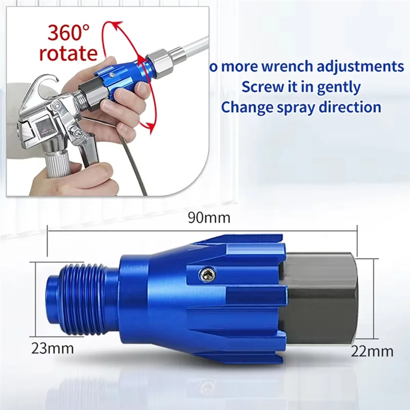 ABKP-controlador de extensión giratorio, ángulo diferente, ventilador de 360 grados, rotación pivotante, pulverizador de pintura sin aire, adaptador Universal