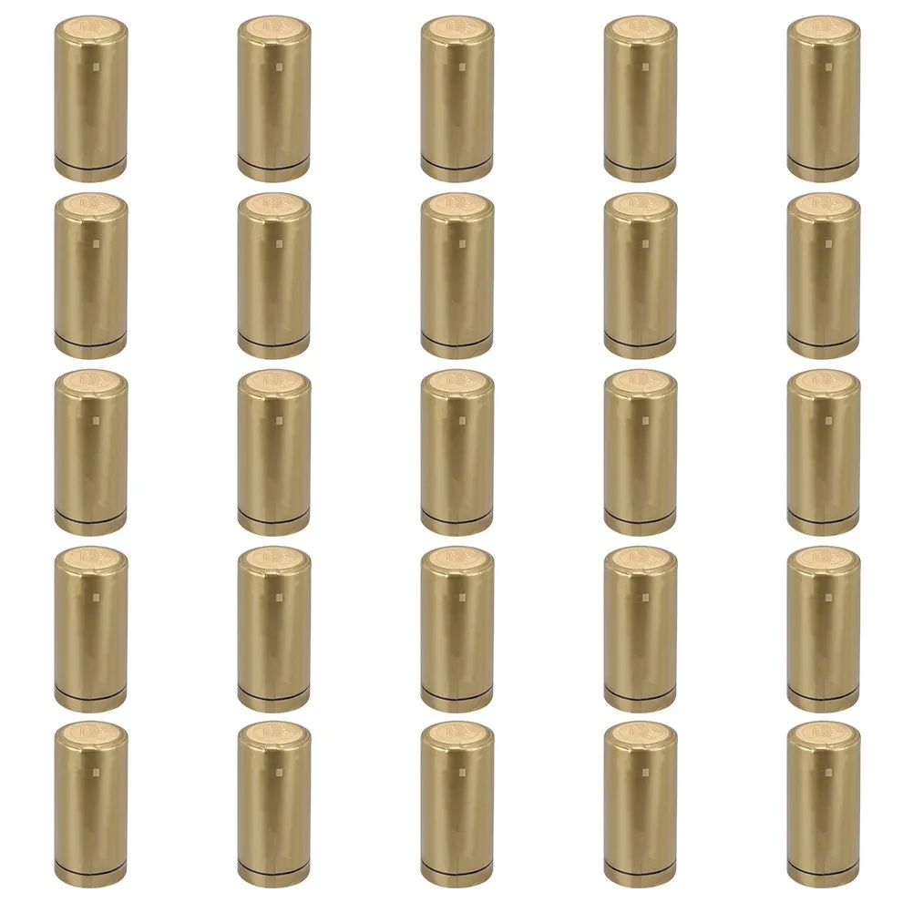 25Pcs Wine Bottle Caps Sleeves Heat Shrink Sealing Cap for Red Wine 30Mm Mouth Fit Closely No Gap Seal Cover Bottle Film