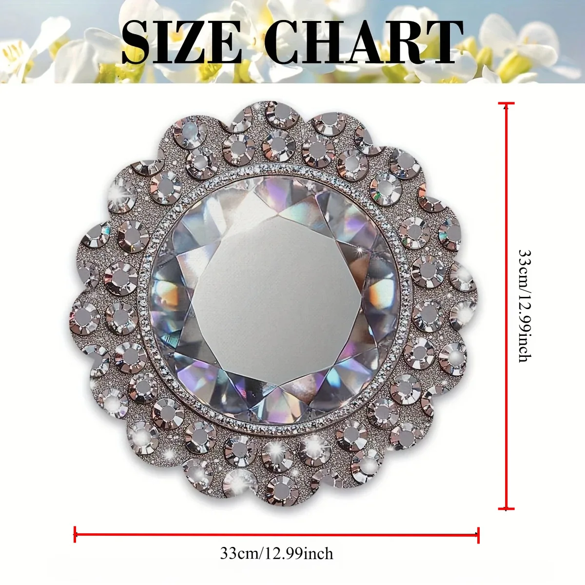 VIKAMA Luxury Silver Rhinestone Round Placemat Mirror Table Mat Waterproof Heat Resistant Plate Pad Wedding Dining Decor view 5