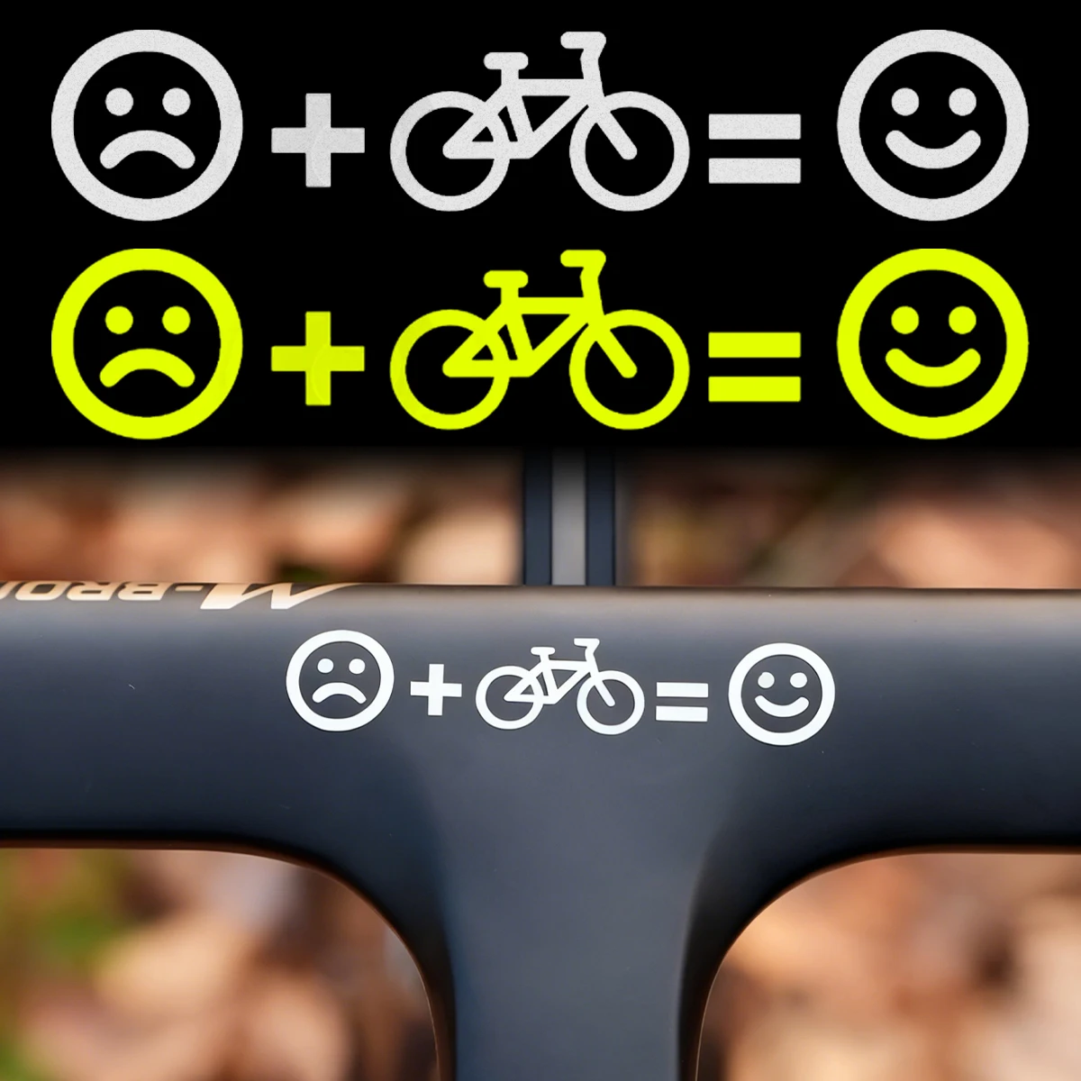 3 Stück/1 Blatt Radfahren macht mich glücklich Fahrradaufkleber wasserdicht Fahrradrahmen Lenker Oberrohr Universal Vinyl Aufkleber Zubehör