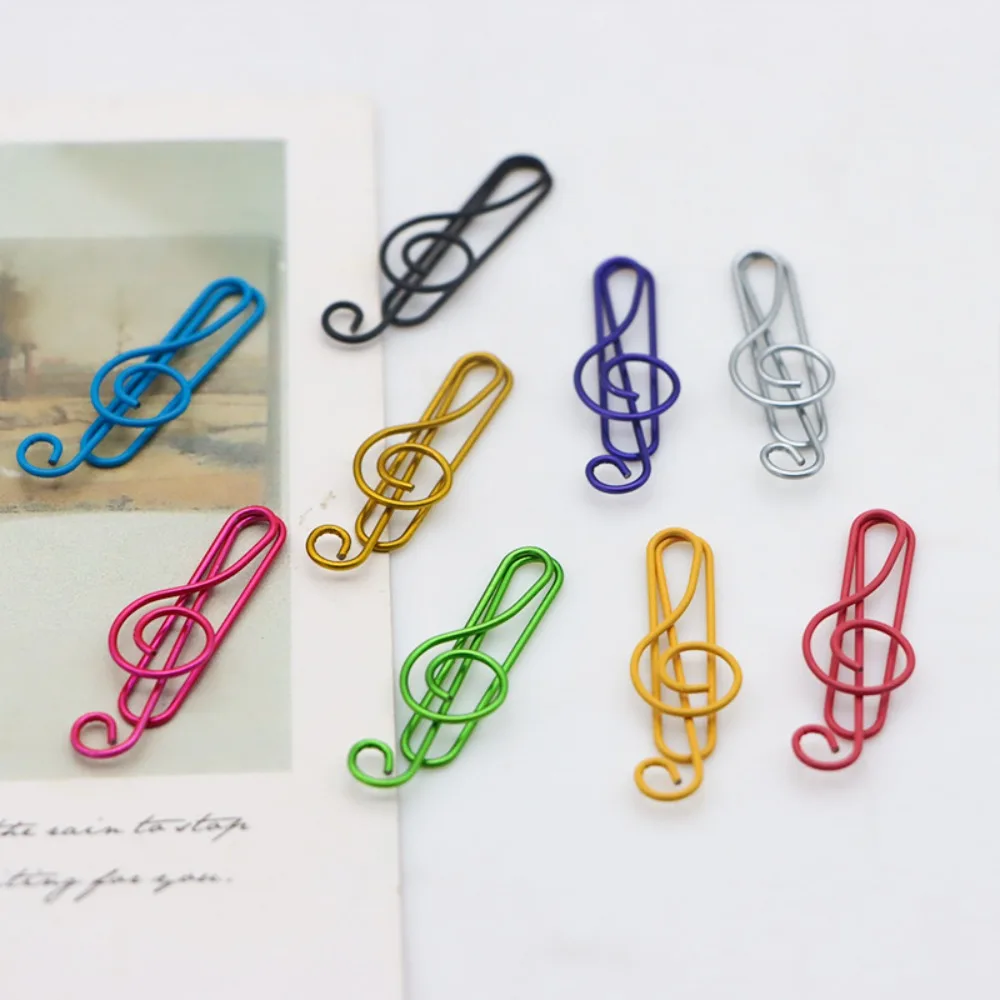 20PCS/Set Music Note Music Shape Paper Clips Metal Durable Music Note Metal Paper Clips Cute Stationery