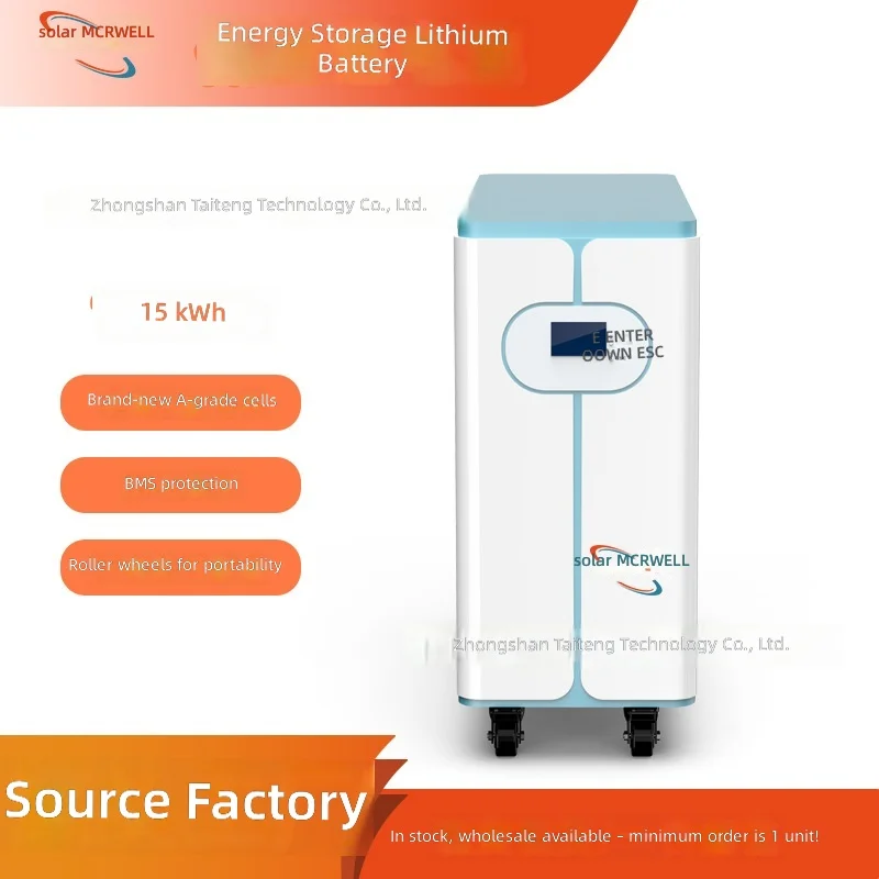 Zonne-energiesysteem energieopslag batterijpakket roltype 15 kWh huishoudelijke energieopslag grote capaciteit 51.2V300AH
