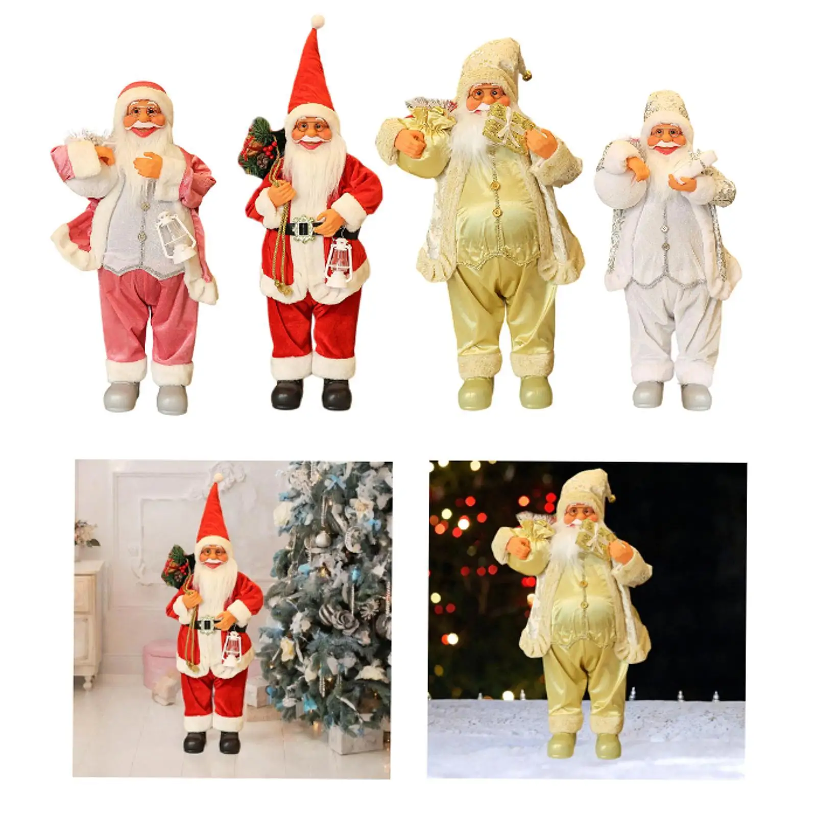 Christmas Figurine Ornament Retro Style Handcraft Xmas Decoration for Holiday Party Favors Supplies Fireplace Desktop Window