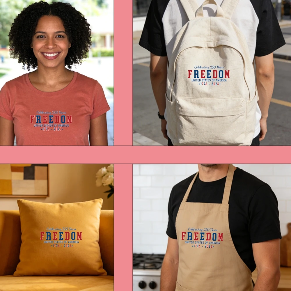 4PCS 9.84in DIY iron on transfers,Freedom United States Celebrate Easy to transfer heat,suitable for T-shirts,washable stickers