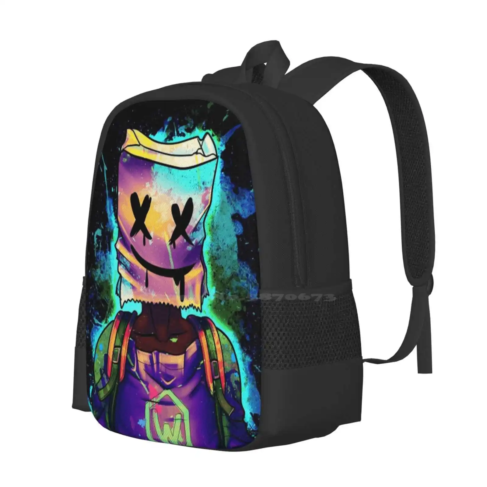 Wallpaper Art School Bag Big Capacity Backpack Laptop Dj Dj Christopher Comstock