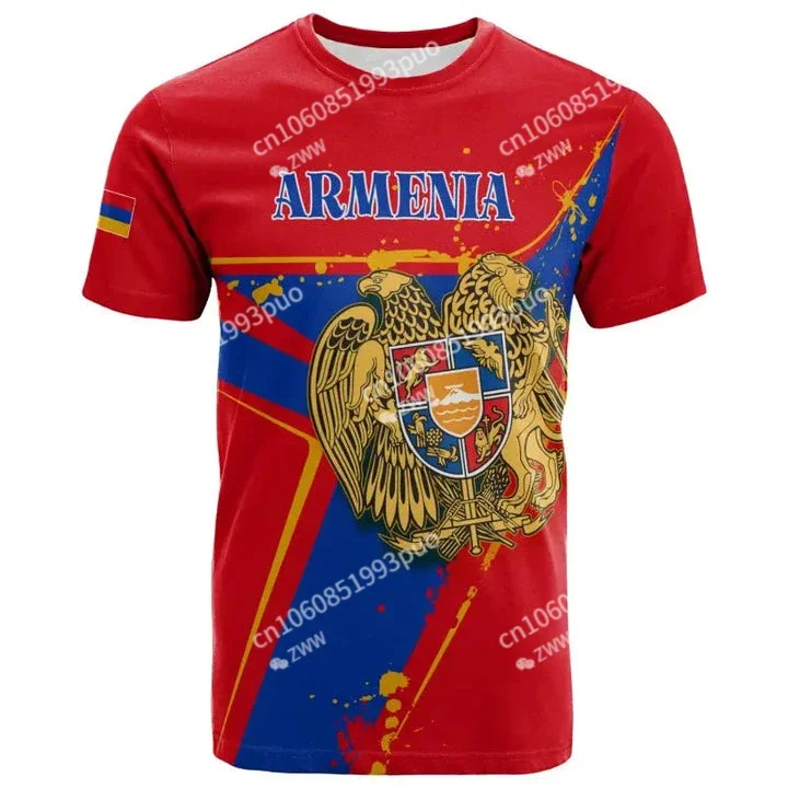 National Emblem National Flag Armenian Vintage Street Dress 3Dprint Funny Casual Short Sleeve T-shirt Male/Female