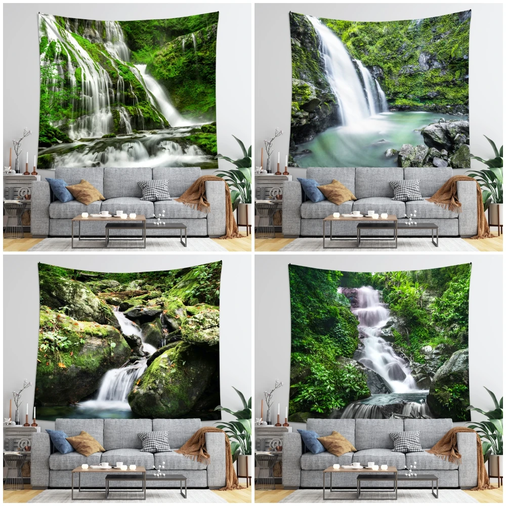 Forest Stream Wall Tapestry Spectacular Natural Landscape  Hanging Bohemian  Tapestries  Art Decor