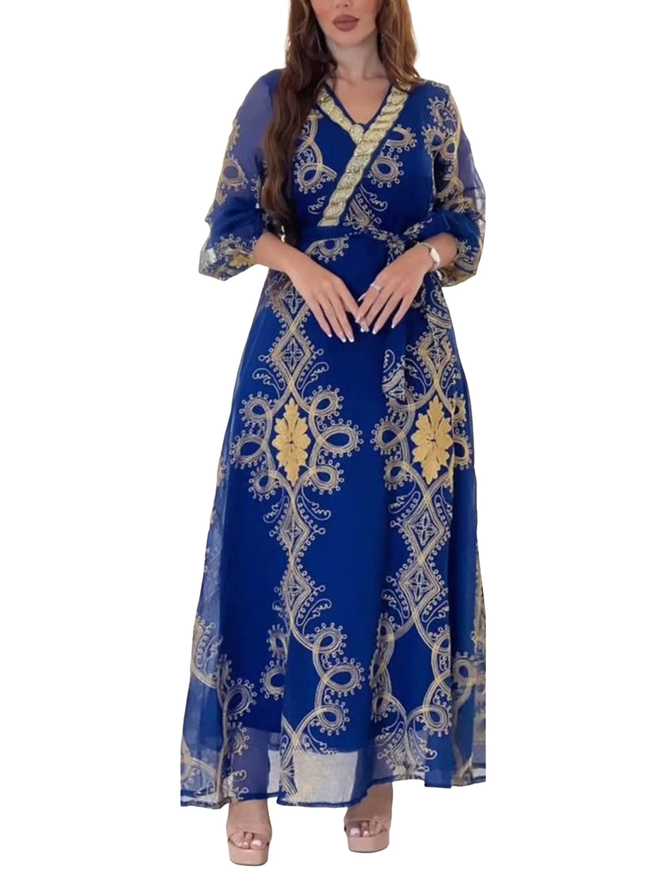 

Women Dress Muslim Arab Dubai Dress for Women Dresses Robe Female Vestidos Robes Mesh