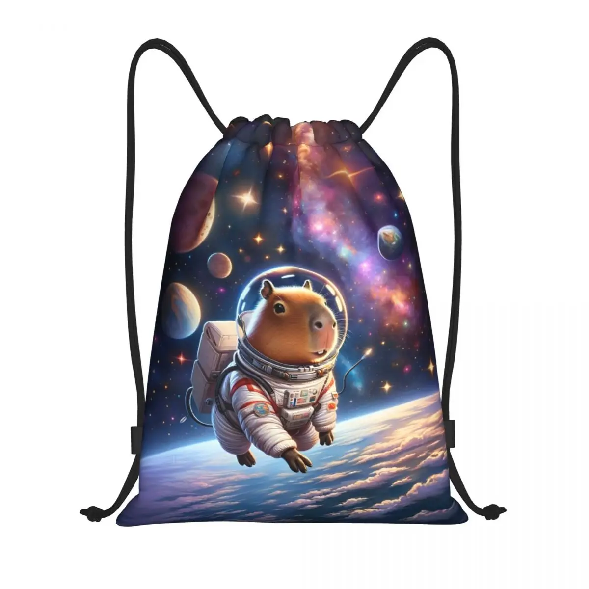 

Cute Capybara Capibara Animal Drawstring Backpack Sports Gym Sackpack String Bag for Working Out