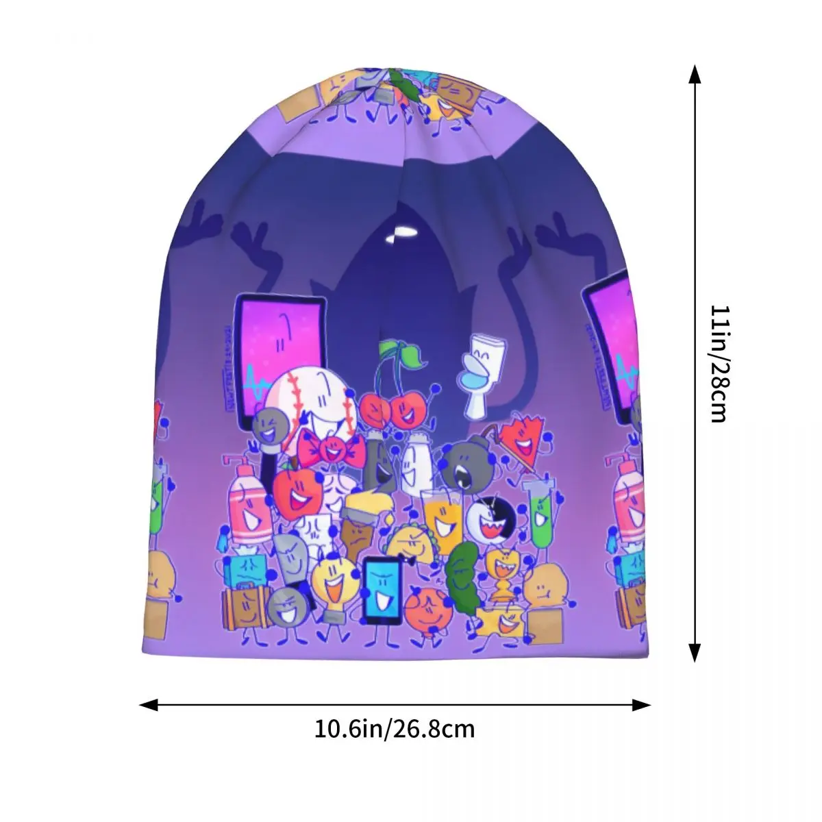 BFDI Inanimate Insanity Cartoon Skullies Beanies Hats Battle for Dream Island Hip Hop Outdoor Caps Warm Dual-use Bonnet Hat