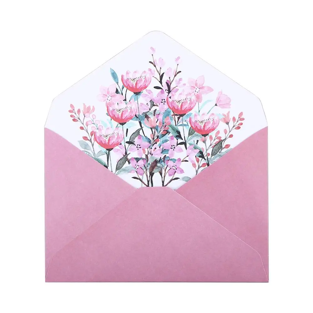 Lovely Office Invitation Gift Wedding Birthday Party Greeting Card Writing Paper Flowers Envelope Letter Paper