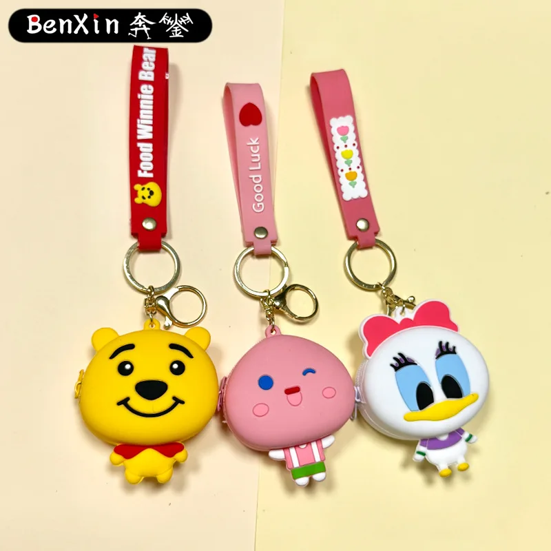 

Miniso cartoon creative coin wallet key chains, school bag pendants, key chains, hanging ornaments card bags, bag pendants