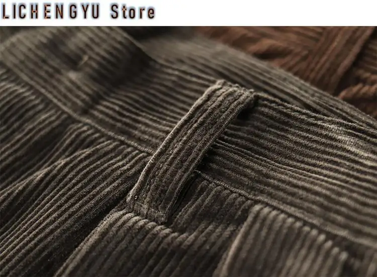 Autumn New American Retro Heavyweight Corduroy Tooling Pants Men's Pure Cotton Washed Old Loose Straight Casual Daddy Trousers