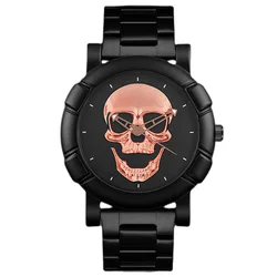 3D Skull orologi uomo moda Casual orologio al quarzo in acciaio inossidabile maschile sport all'aria aperta orologio da polso militare Relogio Masculino Hot