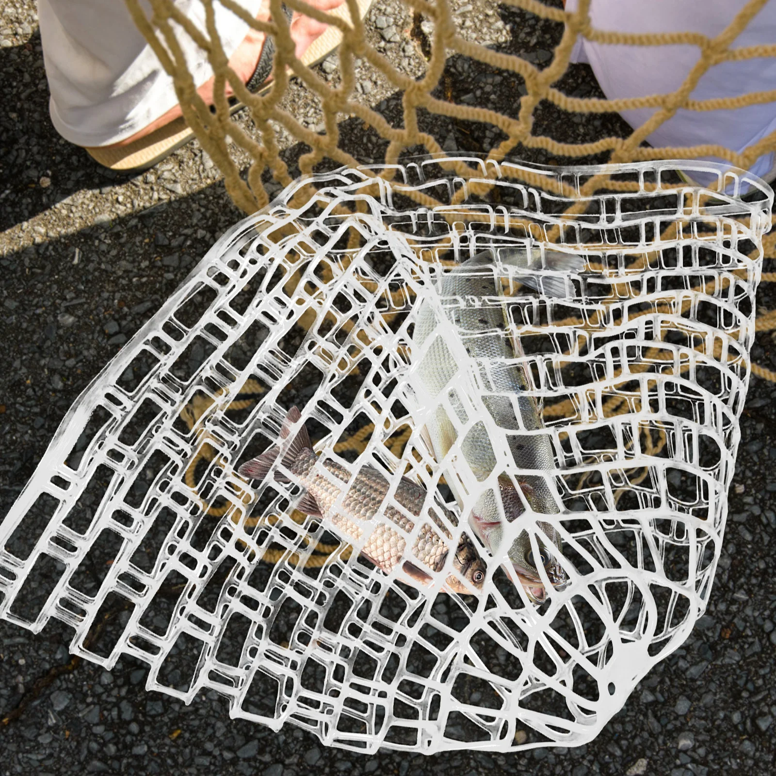 

Large Capacity Rubber Fishing Net Small Mesh Quick Sink Tight Bottom Seal Easy Throw Cast Net for Bait Fish Capture Outdoor